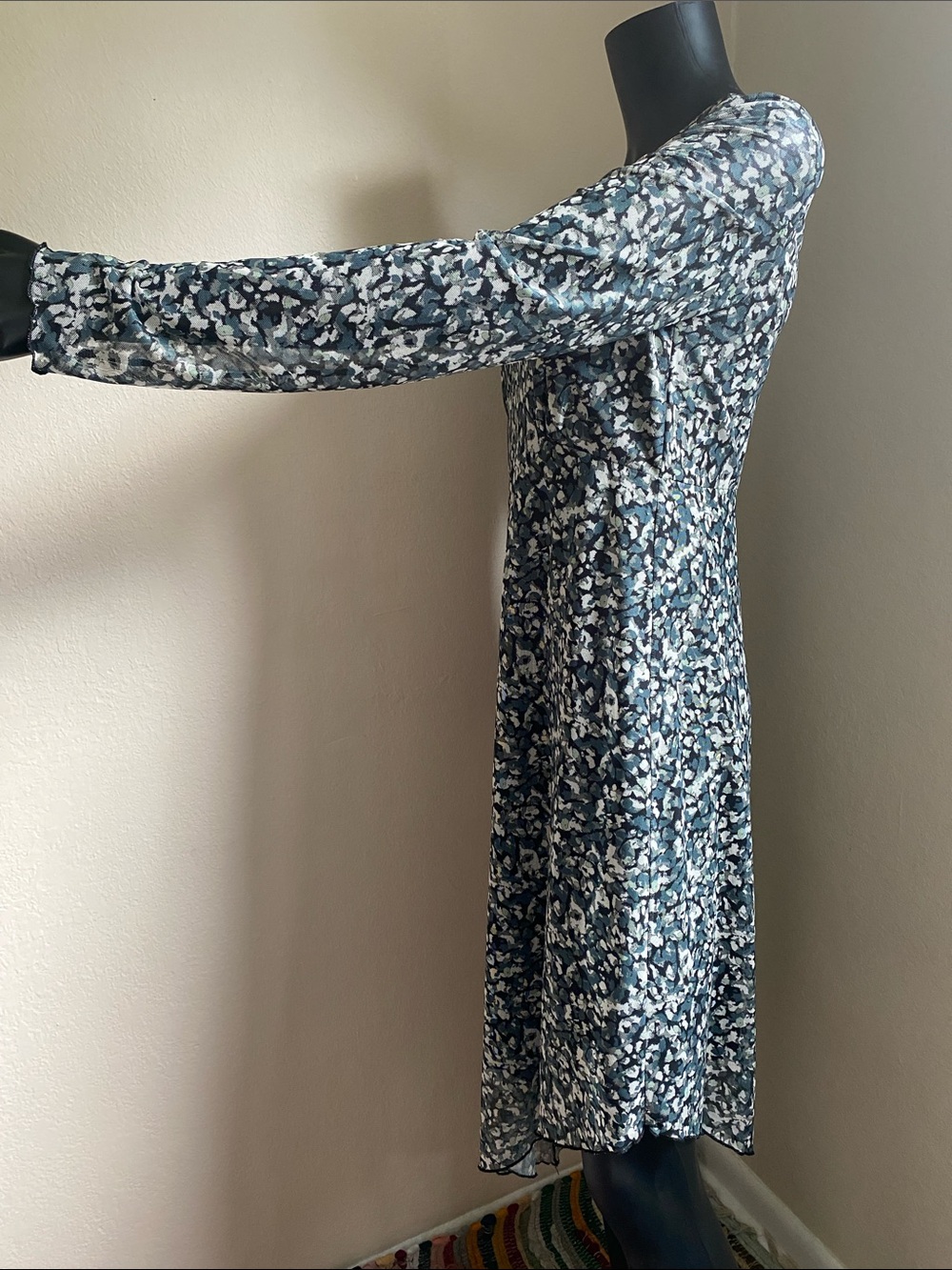 Oak & Trellis Sheer Chic Asymmetrical V-Neck Dress - Picture 5 of 14